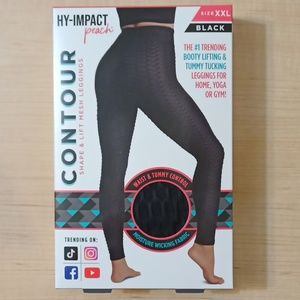 Hy-Impact Peach Contour Shape & Lift Mesh Leggings Tights Pants XXL